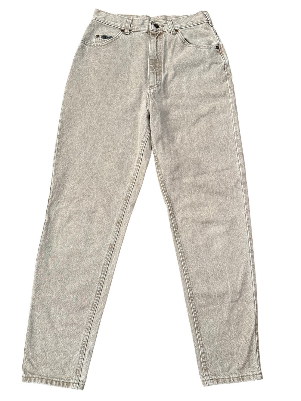 Vintage 90s Lee Riveted Tan High Waisted Jeans Made in USA Size 10 Medium